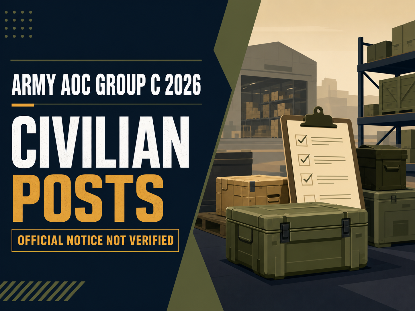 Cover image for Army AOC Group C Recruitment 2026 – 2,615-Post Claim Not Verified