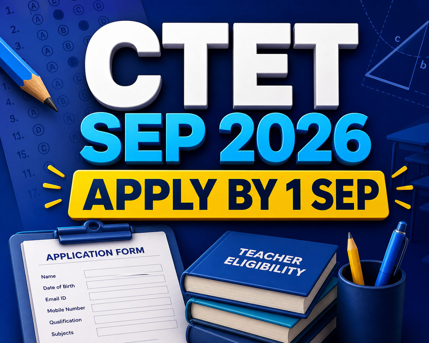 Cover image for CTET September 2026 Applications Reopened – Apply by 1 September