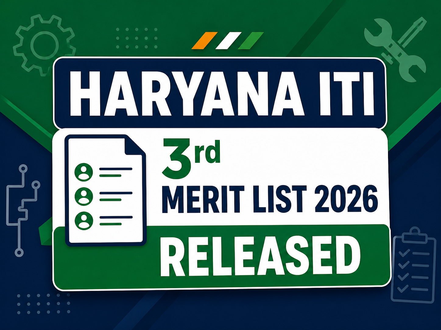 Cover image for Haryana ITI 3rd Merit List 2026 Released – Check Seat Allotment