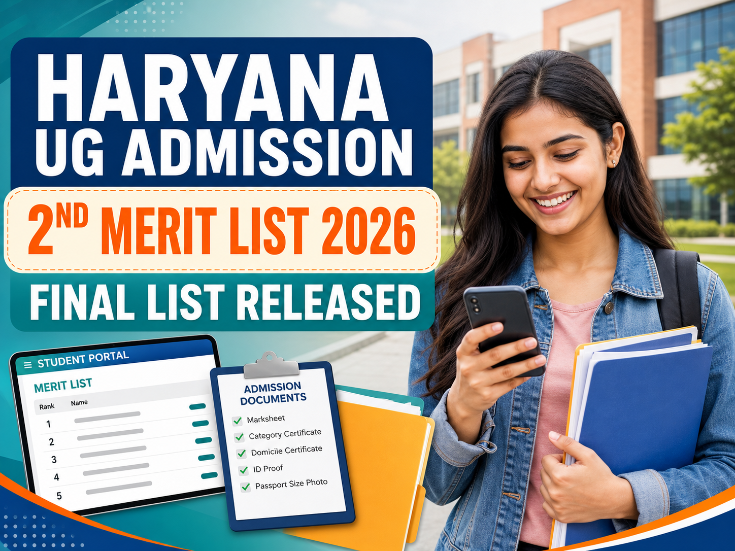Cover image for Haryana UG College 2nd Merit List 2026 – Final Selection List