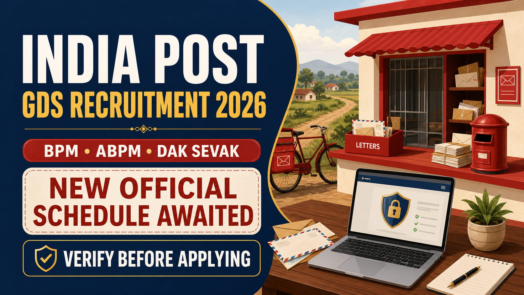 Cover image for India Post GDS Recruitment 2026 – New Schedule Official Notice Awaited