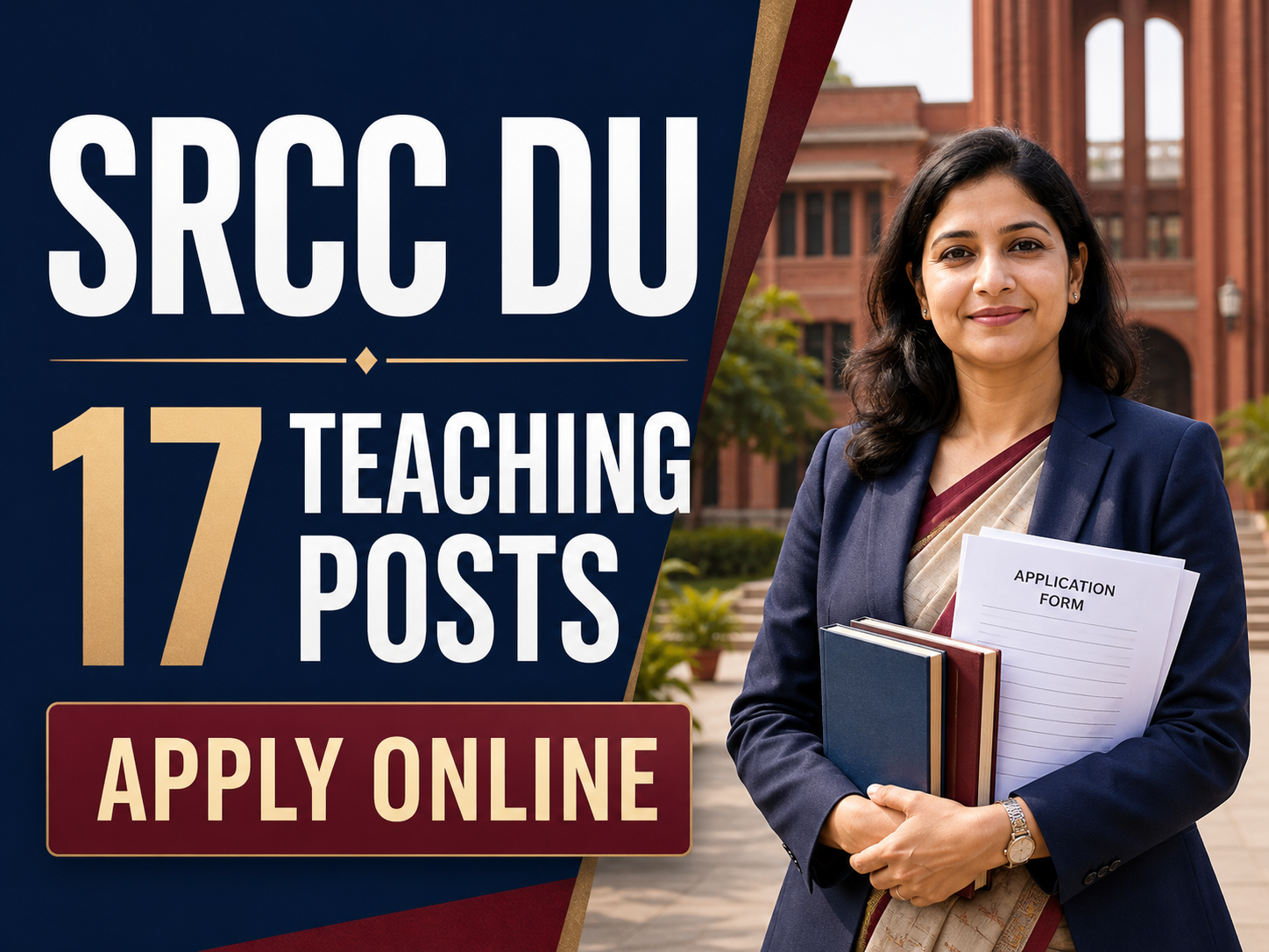 Cover image for SRCC DU Teaching Recruitment 2026 – Apply Online for 17 Posts