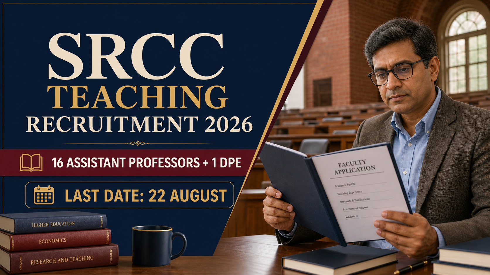 Cover image for SRCC DU Teaching Recruitment 2026 – Apply Online for 17 Posts